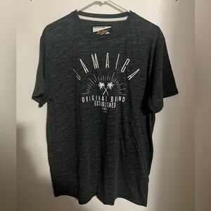 LIFESTYLE APPAREL Classic Jamaica Embroidered T Shirt Grey White Men's Sz XL NWT